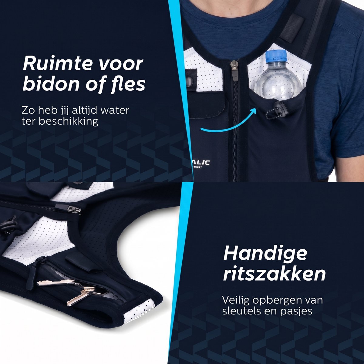 Hardloopvest met lampje en telefoonhouder - Vitalic - Vitalic