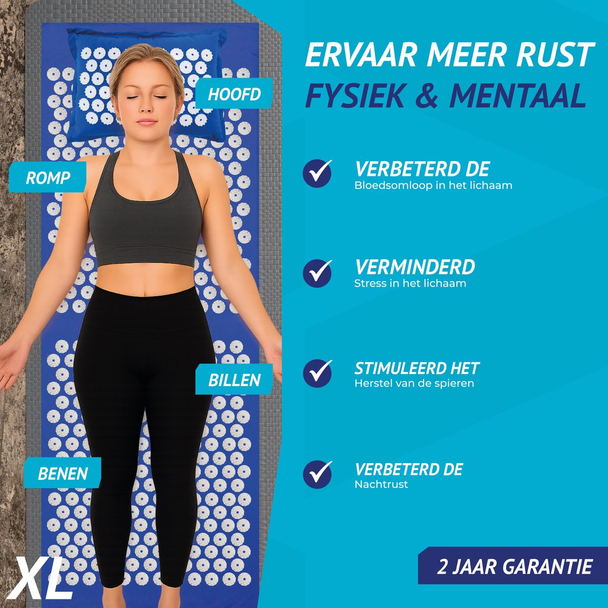 XL Spijkermat met Massage bal - Vitalic - Vitalic