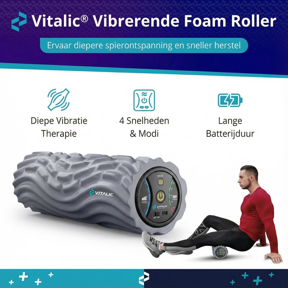 Vibrerende elektrische foam roller - Vitalic