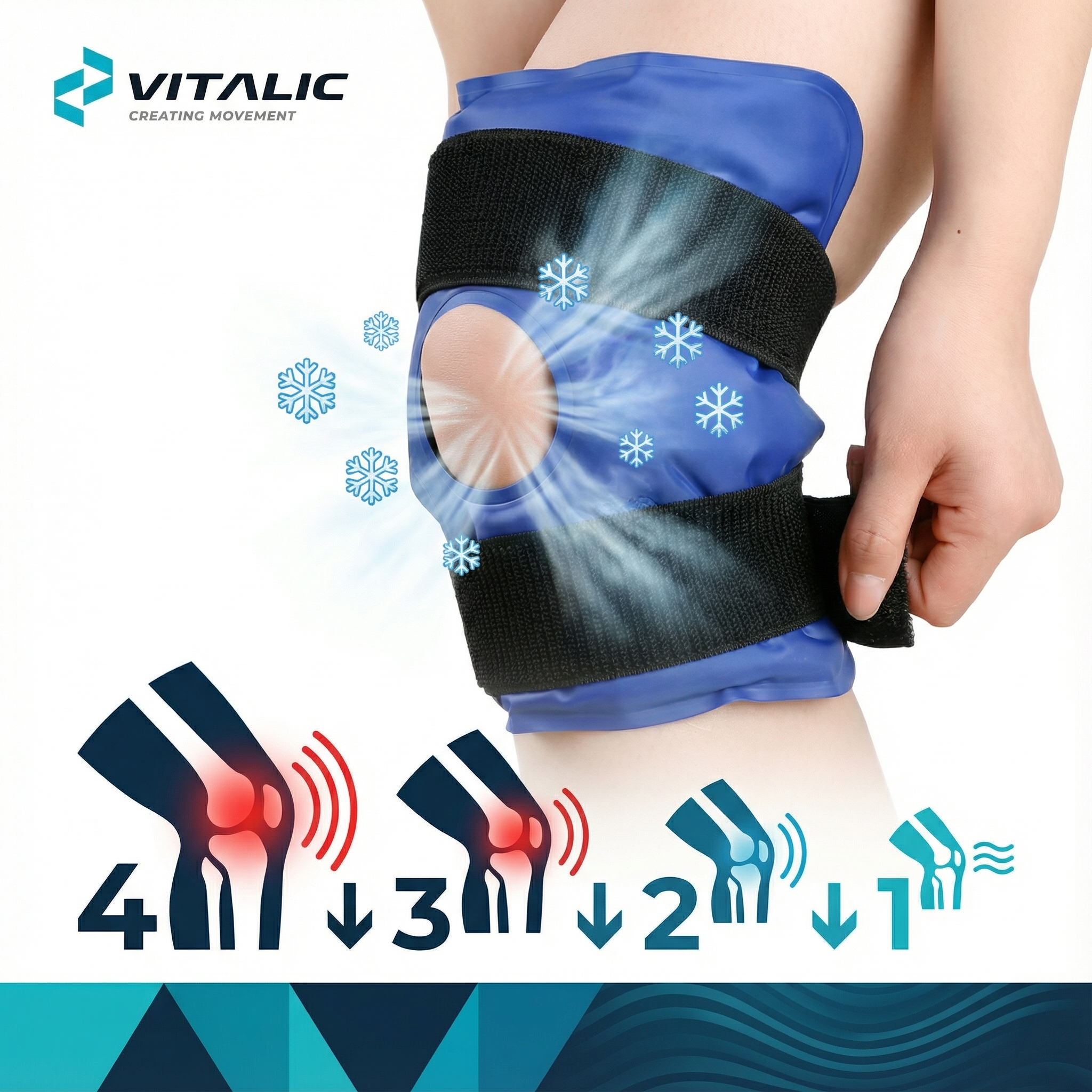 Gelpack verkoelende kniebrace | Vitalic - Vitalic